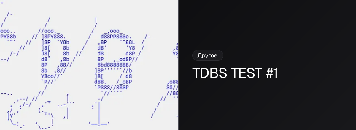 TDBS TEST #1